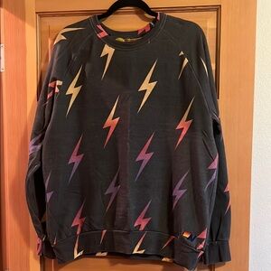 Aviator Nation Lightning Bolt Patterned Sweatshirt